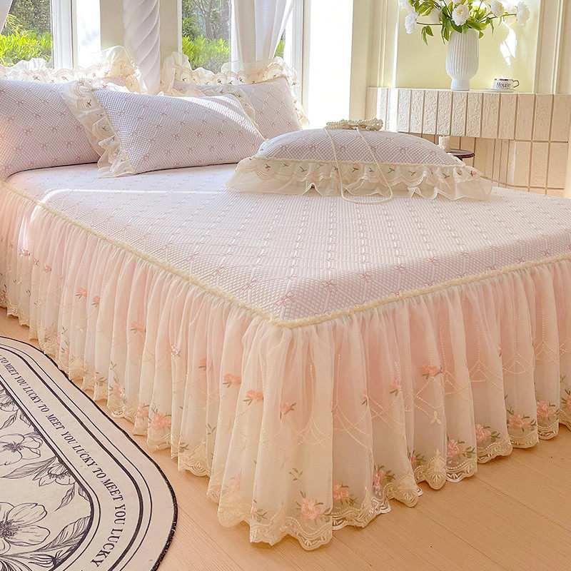 2025新款凉席冰丝席三件套全包床笠席子蕾丝床罩床裙空调席海洋丝,床上用品,冰丝席,淘宝优惠券,粉丝福利购,淘宝优惠卷