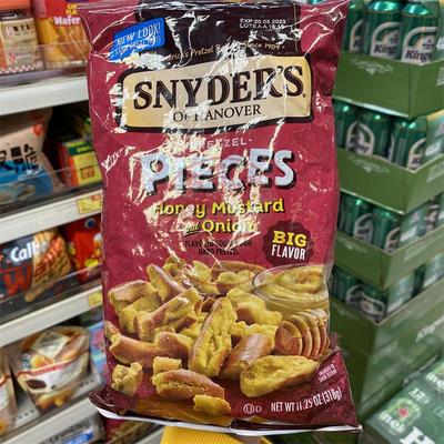 香港代购 进口SNYDER'S施耐德普莱车打芝士/蜂蜜芥辣洋葱酥片318g