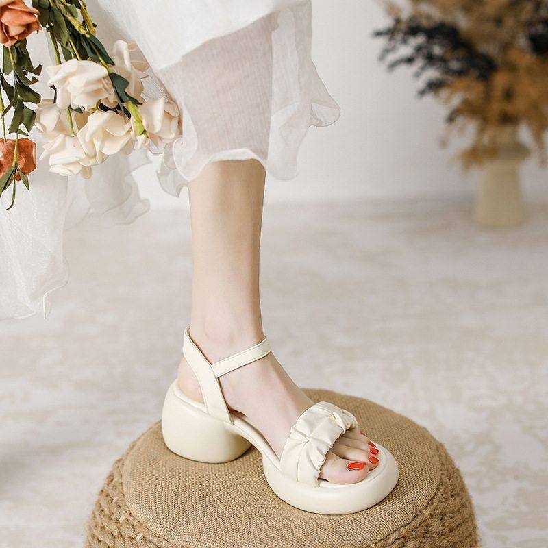 小个子小码女鞋313233休闲厚底露趾百塔凉鞋高跟鞋带粗跟软底一字,女鞋,罗马凉鞋,淘宝优惠券,粉丝福利购,淘宝优惠卷