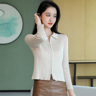 polo领衫女2025春季新款小个子短款毛衣拉链开衫