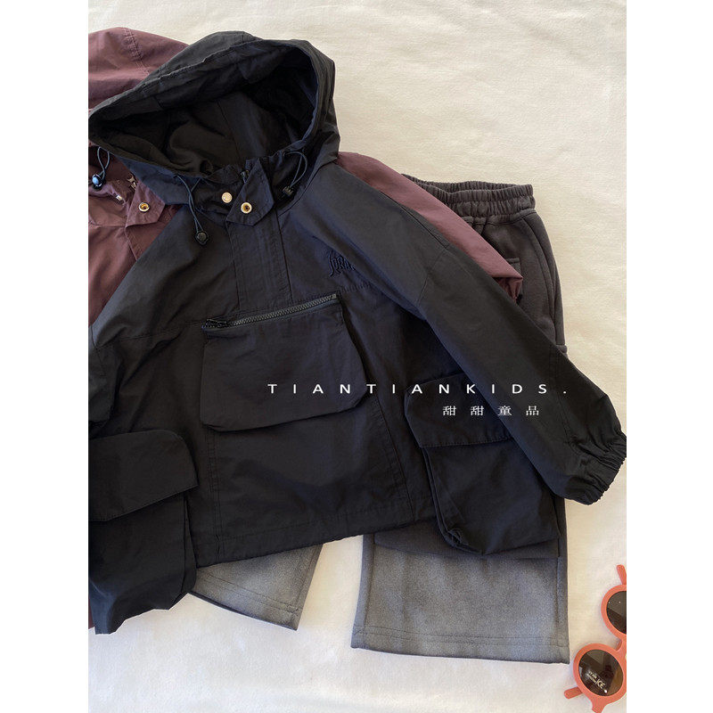 【我是小中童】韩版刺绣连帽工装男童秋女宝套头口袋可拆,童装/婴儿装/亲子装,普通外套,淘宝优惠券,粉丝福利购,淘宝优惠卷