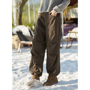 忘城C1045座/自由降落/2023冬新品棉混纺山系户外加绒降落伞裤女