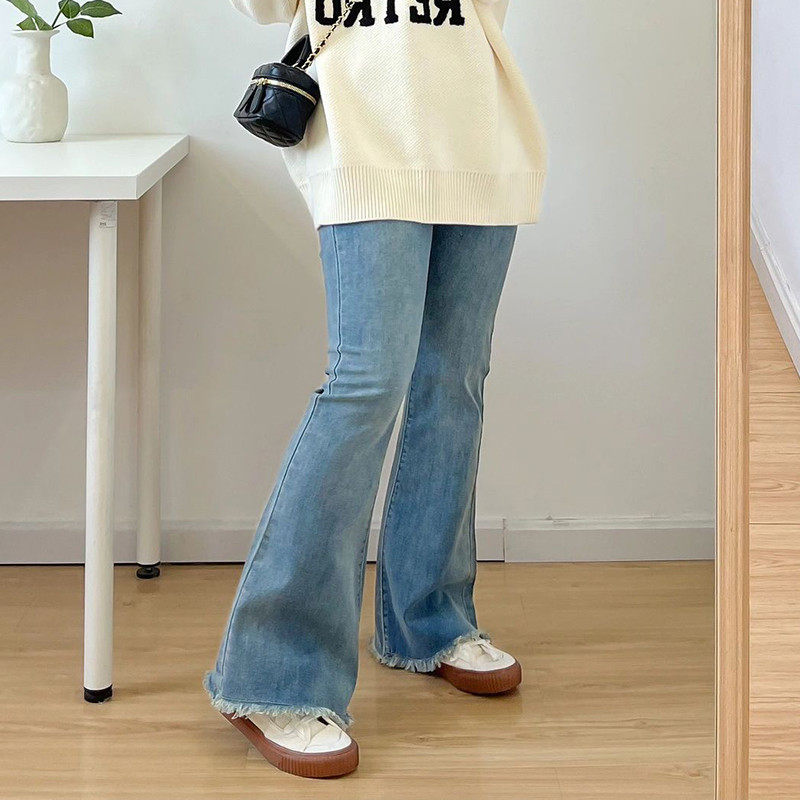 300斤大码胖mm弹力毛边女遮肉显瘦直筒微喇阔腿裤,女装/女士精品,大码裤装,淘宝优惠券,粉丝福利购,淘宝优惠卷