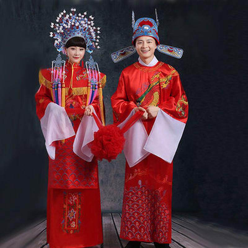 女驸马状元服凤冠霞帔中式婚礼新郎新娘服装结婚古装戏服演出