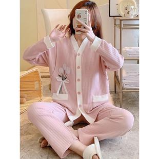 孕妇睡衣秋冬季款冬天空气棉月子服春秋纯棉产后哺乳喂奶女怀孕期