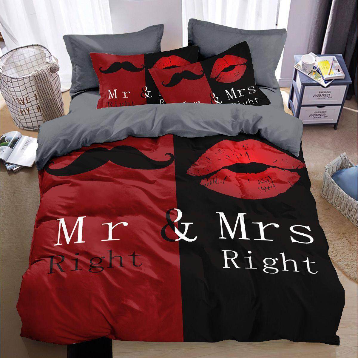 2025100%纯棉情侣床上四件套全棉婚庆被套床单卡通家用床笠多件套,床上用品,婚庆床品套件,淘宝优惠券,粉丝福利购,淘宝优惠卷