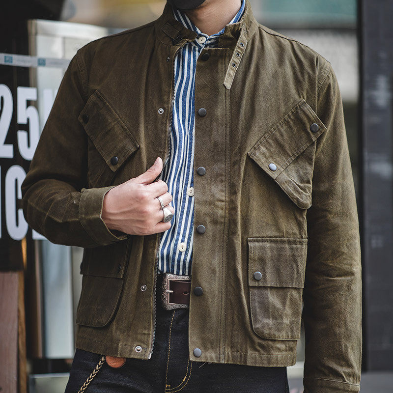 美式重磅机车骑行油蜡男阿美咔叽多口袋硬汉帆布工装,男装,夹克,淘宝优惠券,粉丝福利购,淘宝优惠卷