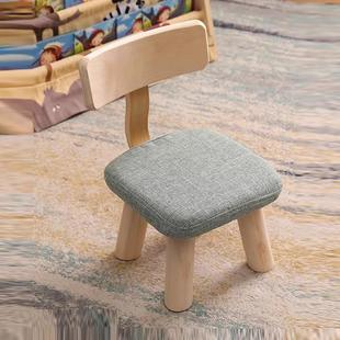 家用小凳子儿童靠背椅实木木凳板凳宝宝矮凳靠椅矮款小型房间椅子