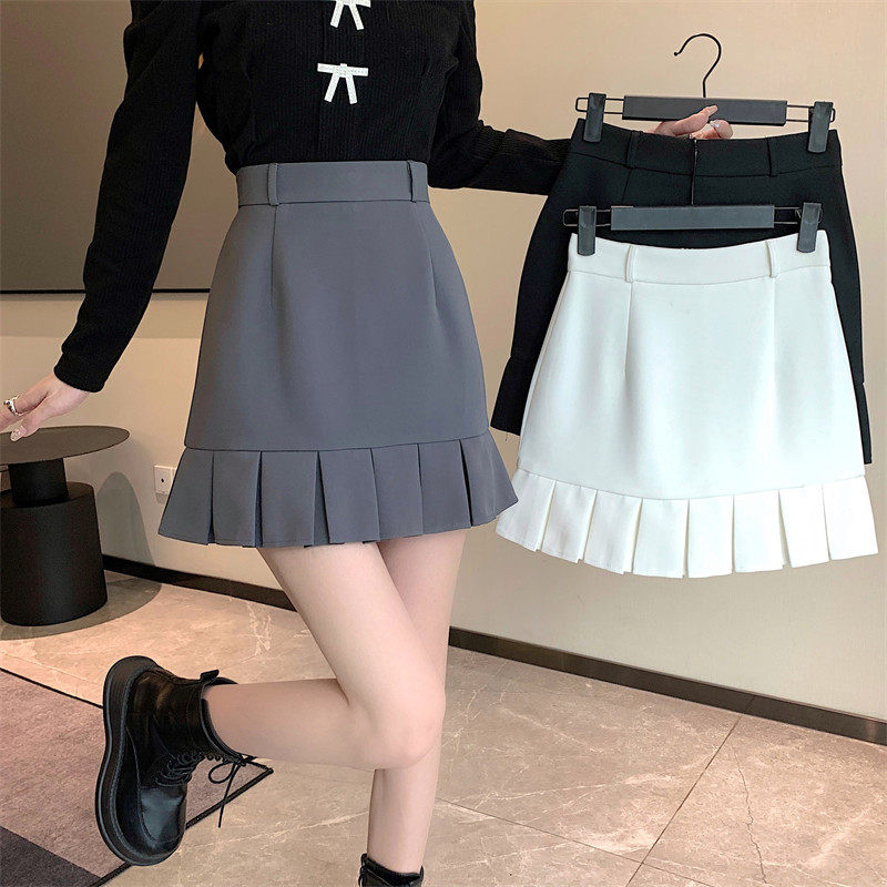 大码百褶女春季2022新款学生包臀显瘦a字鱼尾,女装/女士精品,半身裙,淘宝优惠券,粉丝福利购,淘宝优惠卷