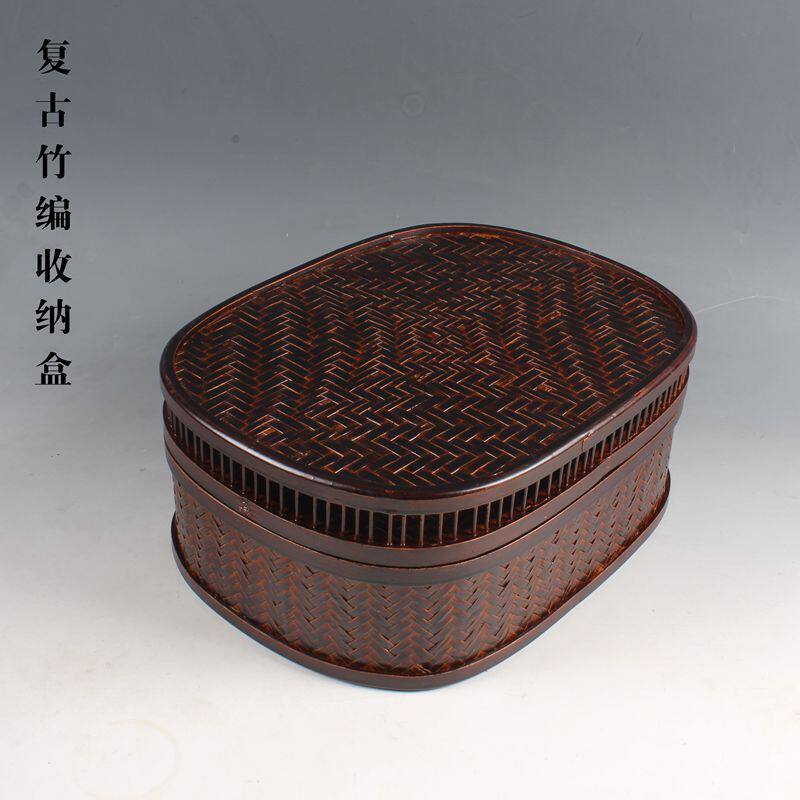 日式大漆竹编茶具 收纳盒 竹编食盒收纳篮子 筐  竹制品包邮