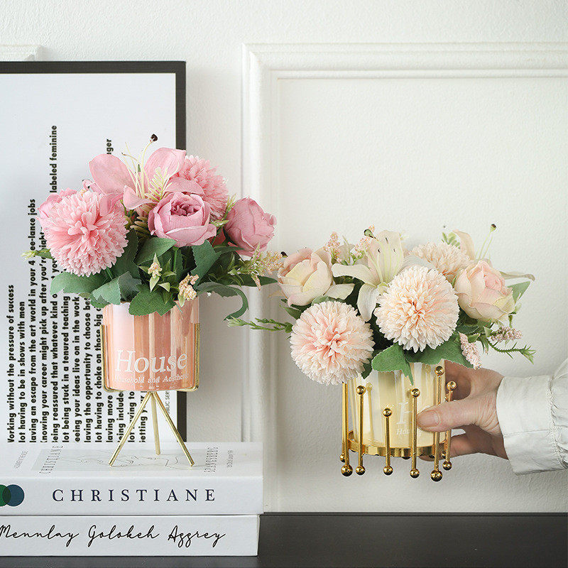 北欧电镀铁艺多肉花盆花瓶简约铁架花架陶瓷水培花盆绿植花器套装,鲜花速递/花卉仿真/绿植园艺,花盆,淘宝优惠券,粉丝福利购,淘宝优惠卷