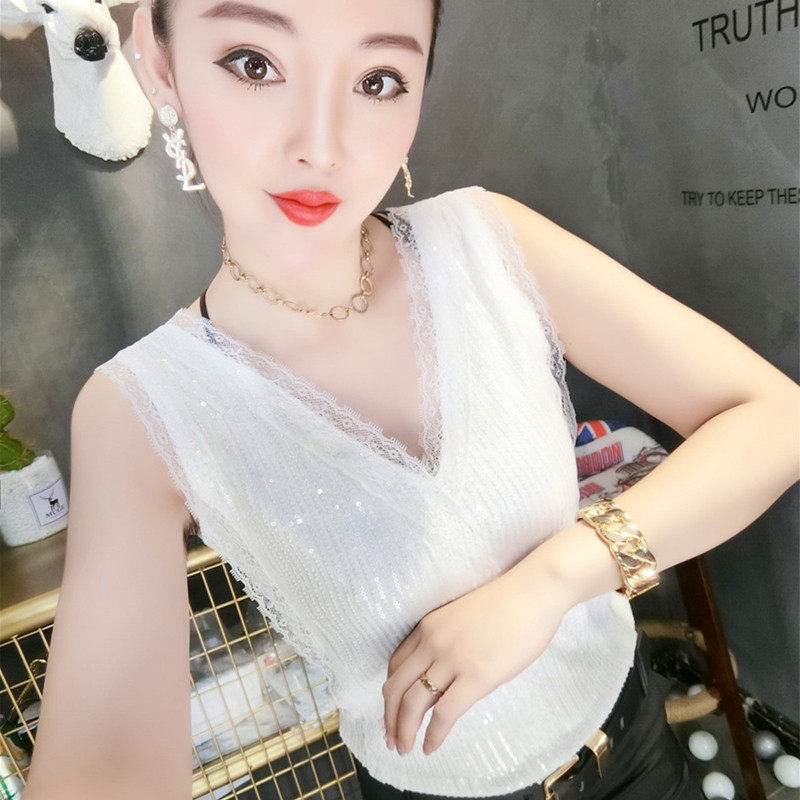 2025新款宽松显瘦亮片洋气内搭打底衫露肩无袖,女装/女士精品,背心吊带,淘宝优惠券,粉丝福利购,淘宝优惠卷