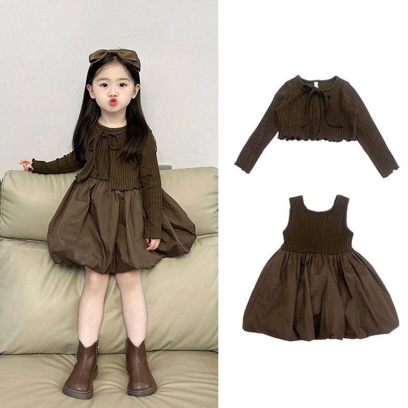 套装秋季2023新款小女孩韩版开衫花苞裙两件套,童装/婴儿装/亲子装,连衣裙,淘宝优惠券,粉丝福利购,淘宝优惠卷