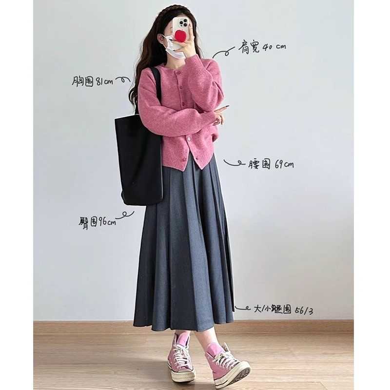 灰色毛呢秋冬新款胖妹妹mm宽松显瘦梨形身材遮胯百褶裙,女装/女士精品,大码半身裙,淘宝优惠券,粉丝福利购,淘宝优惠卷