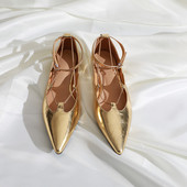 莲花府邸2025春季 女 气质显瘦浅口单鞋 新款 千金风尖头链条珍鞋