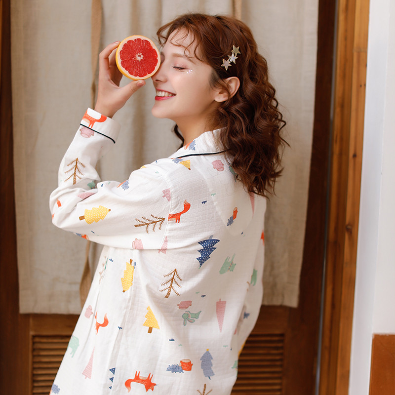 梦蜜夏天月子服夏季薄款产后纯棉纱布哺乳春秋孕妇睡衣孕期居服