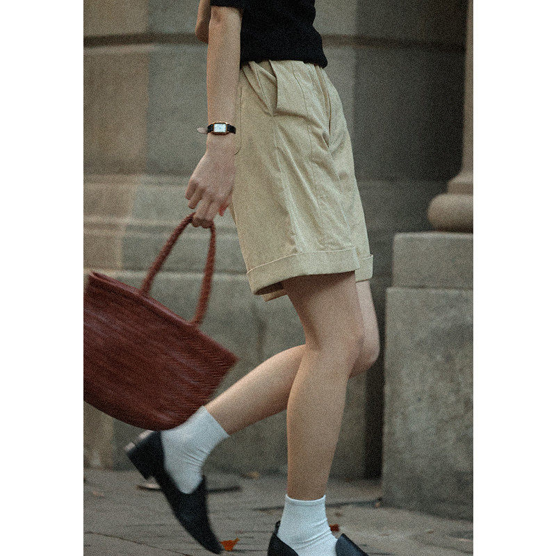 无拘2025年夏季新款卡其色五分裤日常百搭女裤通勤女,女装/女士精品,休闲裤,淘宝优惠券,粉丝福利购,淘宝优惠卷