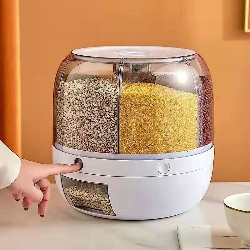 分格米桶可旋转用防虫防潮多功能密封储米箱分类五谷杂粮收纳盒,家装主材,米桶,淘宝优惠券,粉丝福利购,淘宝优惠卷