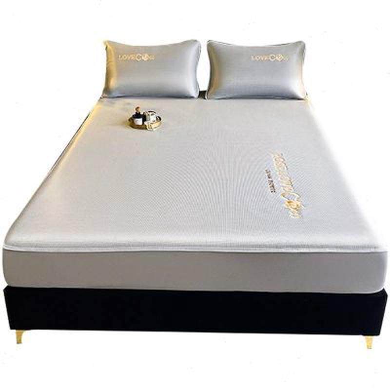 夏季床笠款冰丝凉席三件套可水洗机洗折叠纯色防滑空调软席子夏天,床上用品,冰丝席,淘宝优惠券,粉丝福利购,淘宝优惠卷