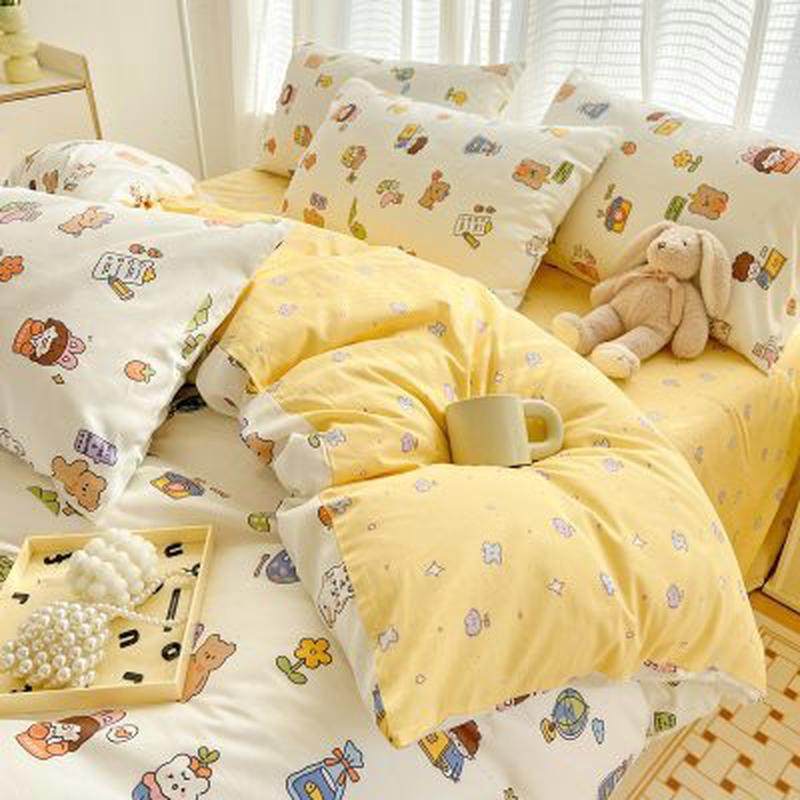 纯棉床上四件套全棉100可爱儿童床品宿舍三件套男孩被套床单床笠4,床上用品,床品套件/四件套/多件套,淘宝优惠券,粉丝福利购,淘宝优惠卷