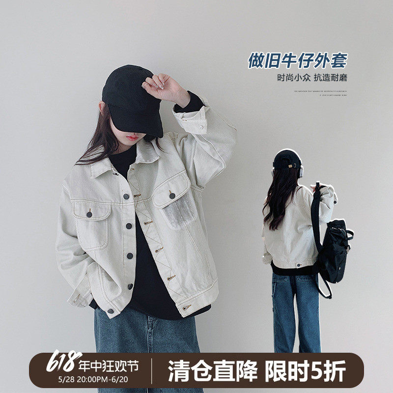 牛仔2025春秋新款女大童生学生长袖儿童