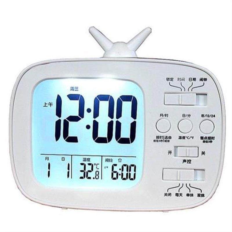 多功能电视机说话闹钟小学生儿童卡通可爱床头声控感应夜光静音,家居饰品,台钟/闹钟,淘宝优惠券,粉丝福利购,淘宝优惠卷