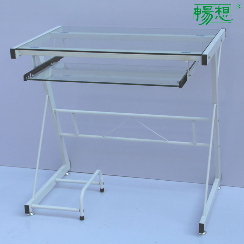 畅想现代钢化玻璃电脑桌台式电脑桌家用书桌办公桌简约写字桌环保