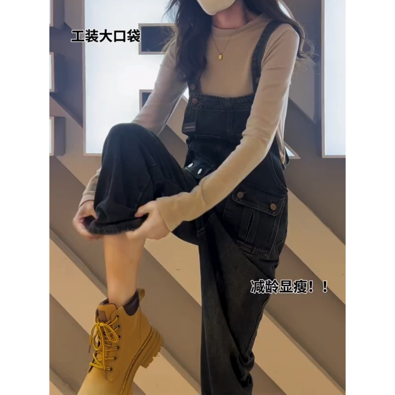 梨形身材大码牛仔背带女2024秋季新款宽松显瘦九分裤,女装/女士精品,大码裤装,淘宝优惠券,粉丝福利购,淘宝优惠卷