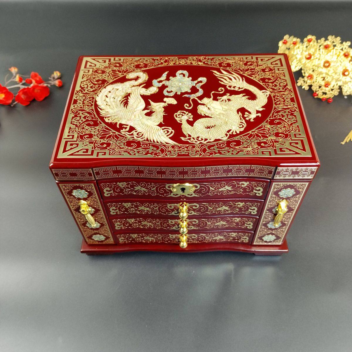 非物质文化遗产礼物嫁妆如锦平遥漆器礼物婚庆礼品陪嫁首饰箱礼盒,饰品/流行首饰/时尚饰品新,首饰箱,淘宝优惠券,粉丝福利购,淘宝优惠卷