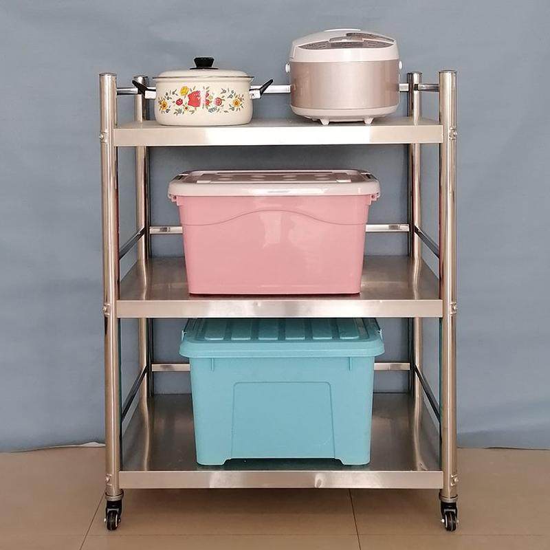 架移动橱柜可推拉灶台锅收纳架轮柜三层不锈钢厨房置物架微波炉带,厨房/烹饪用具,厨房置物架/置物柜/角架,淘宝优惠券,粉丝福利购,淘宝优惠卷