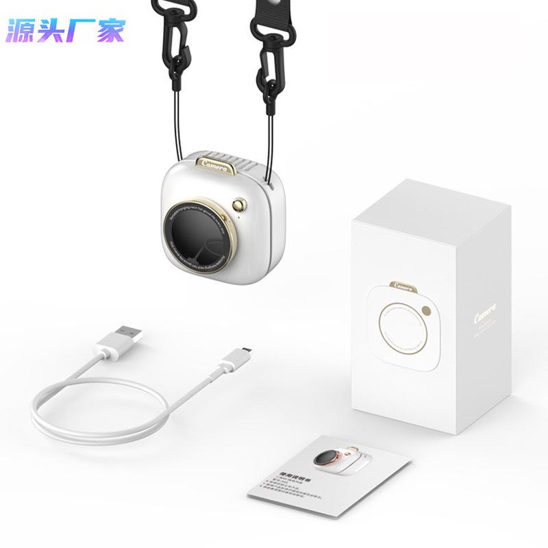 迷你静音无叶挂绳小风扇儿童户外便携usb充电无叶相机挂脖风扇