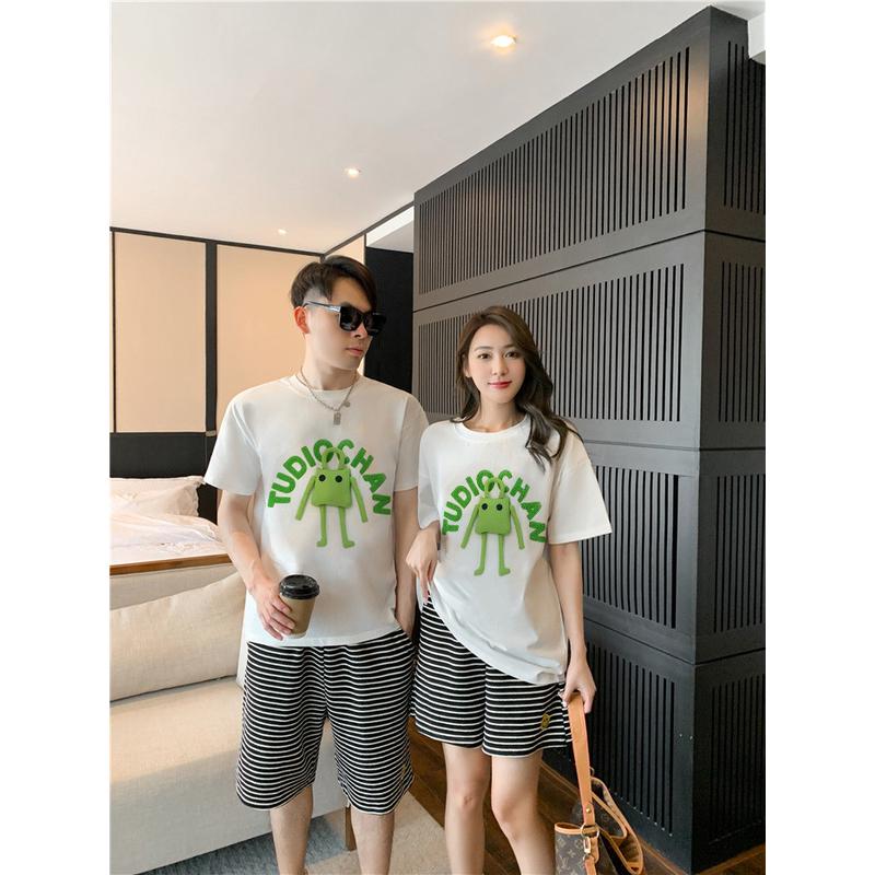 特别的亲子装夏装全家福一家三口四口网红立体搞怪短袖T恤潮婴儿1