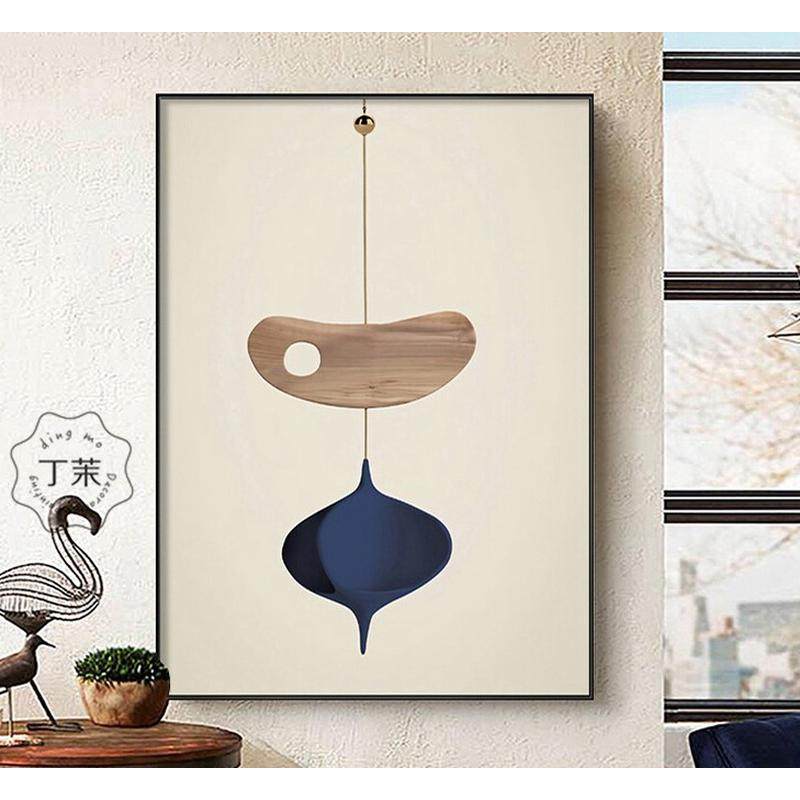 北欧莫兰迪色系装饰画文艺抽象几何图形挂画客厅沙发背景墙组合画