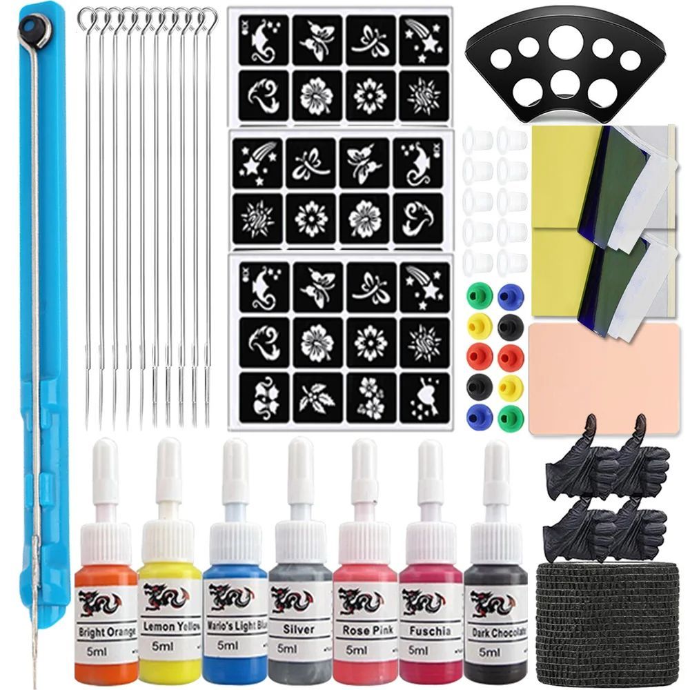 1 Set DIY Tattoo Hand Poke and Stick Kit Handpoke Pen with T