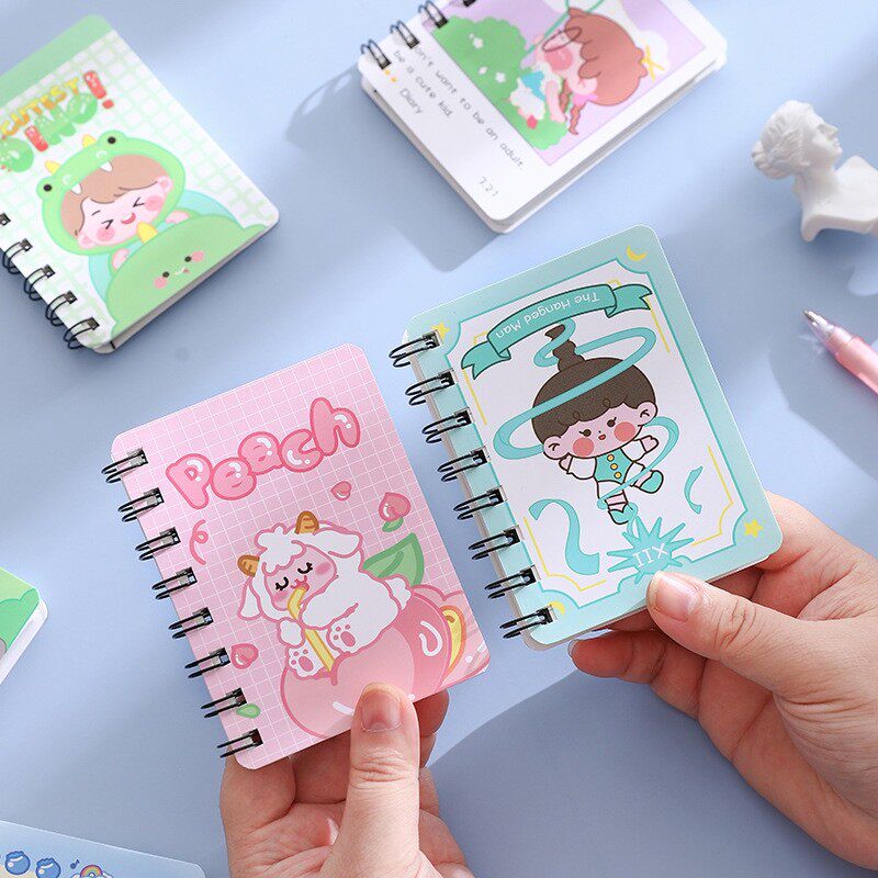 卡通小本子高颜值侧翻线圈本 学习用品随身口袋携带A7迷你笔记本