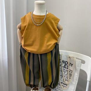 男童夏装套装2025新款儿童防蚊裤长裤薄款两件套男孩夏季中童小童