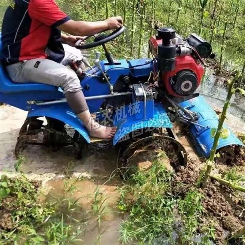 新柴油乘坐旋耕机耕地机农用水旱两用稻田拖拉机四驱水田式微厂家