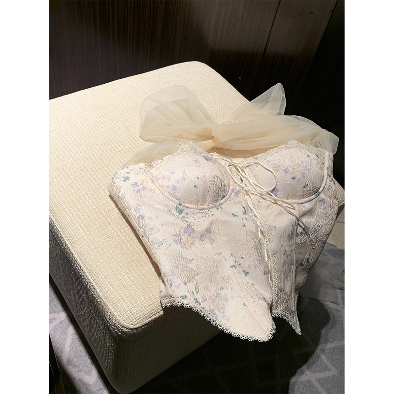 搭讪/蕾丝花边纯欲感长袖衬衫温柔肌提花抹胸两件套,女装/女士精品,抹胸,淘宝优惠券,粉丝福利购,淘宝优惠卷