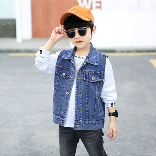 男童牛仔马甲儿童外穿薄款宝宝休闲马夹春秋新款大童洋气坎肩