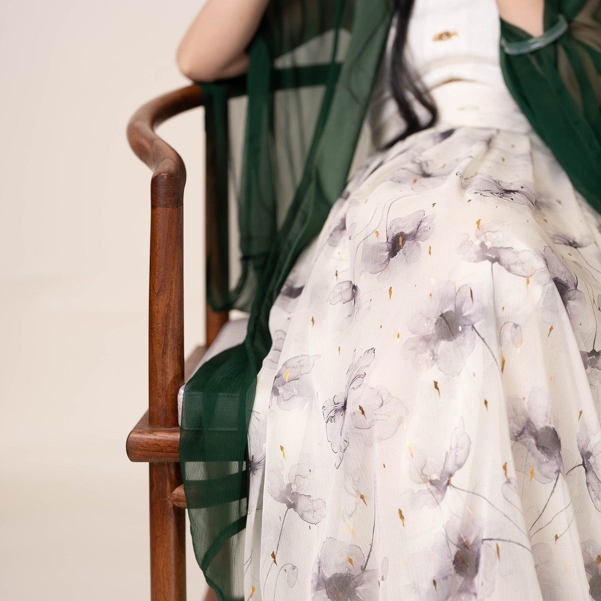 墨上花|凤翥斋|烫金水墨印花雪纺一片式半褶裙宋制夏季透气,女装/女士精品,汉服半身裙,淘宝优惠券,粉丝福利购,淘宝优惠卷