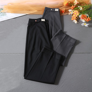 高级感~垂感直筒女春秋新款宽松小个子九分阔腿裤