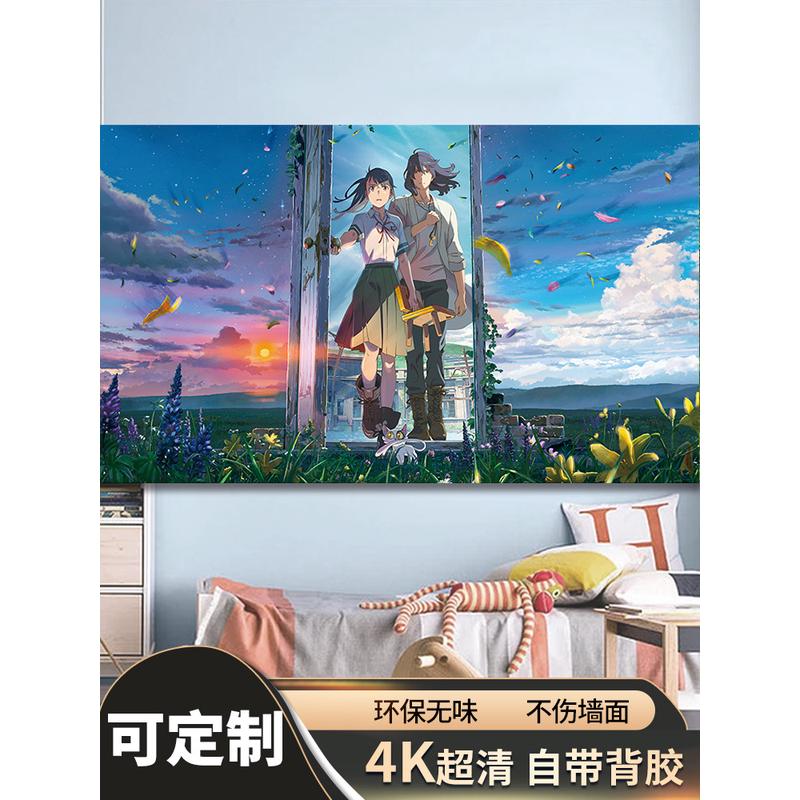 新海诚动漫海报铃芽之旅超大墙贴定制你的名字天气之子宿舍卧室画