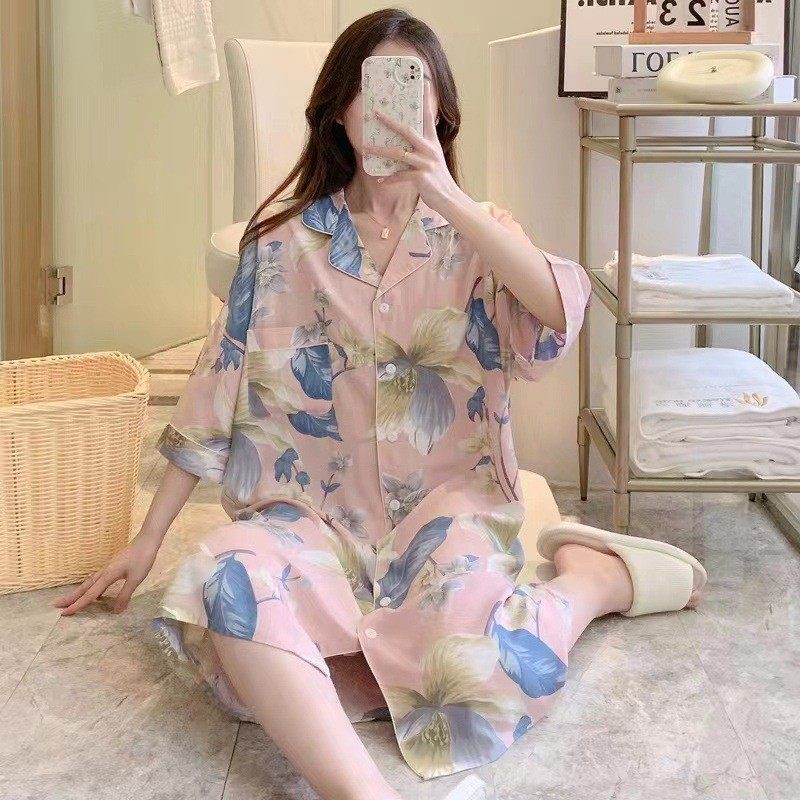 绵绸睡裙女夏薄款欧版衬衫裙加大码开衫中袖五分袖中裙,女装/女士精品,真丝上装,淘宝优惠券,粉丝福利购,淘宝优惠卷