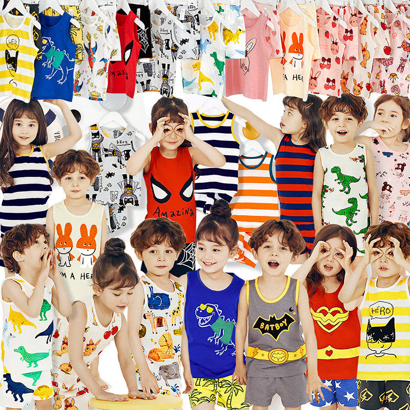 男童夏季儿童套装空调服宝宝无袖薄款家居服睡衣,童装/婴儿装/亲子装,家居服套装,淘宝优惠券,粉丝福利购,淘宝优惠卷