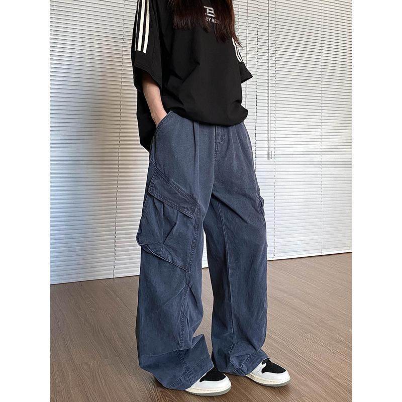 美式解构设计感工装裤男女高街宽松休闲褶皱直筒垂感阔腿,女装/女士精品,休闲裤,淘宝优惠券,粉丝福利购,淘宝优惠卷