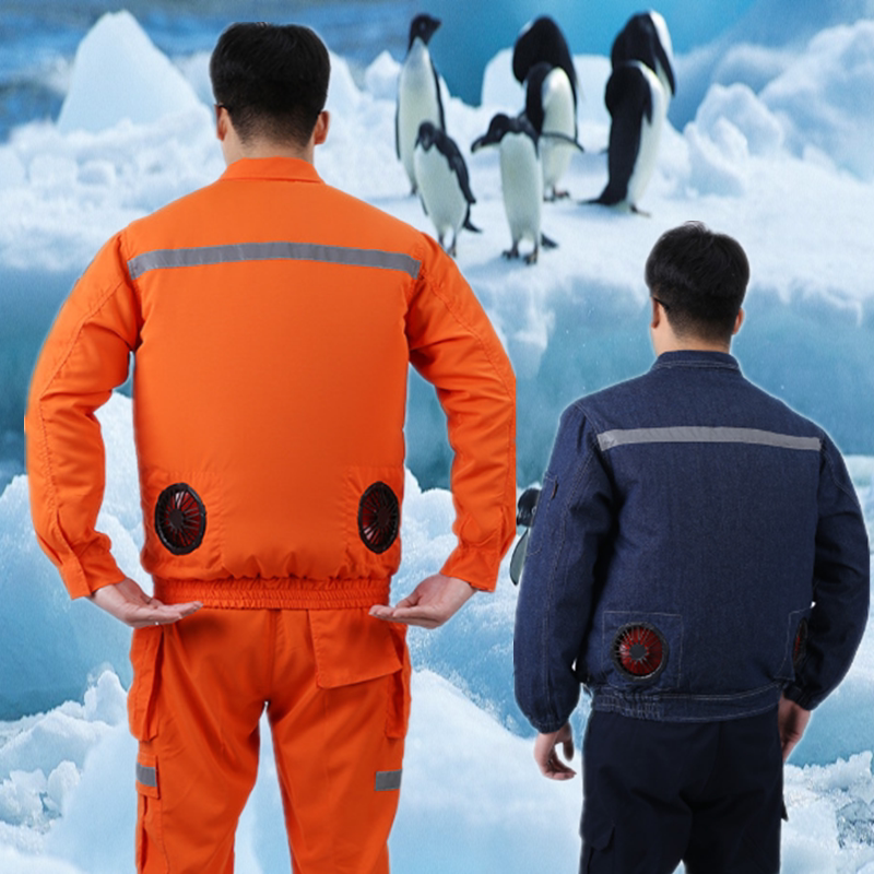 夏季自带风扇的降温工作服男款空调服制冷大码工地电焊工薄款