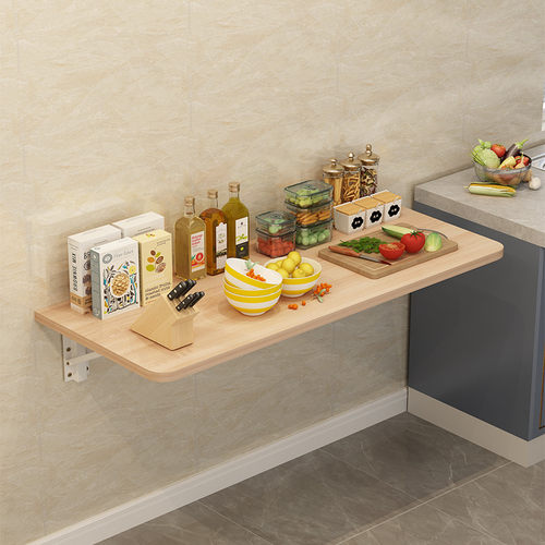 壁挂式折叠桌板连壁餐桌家用实木可挂墙上小桌子厨房置物架靠墙桌