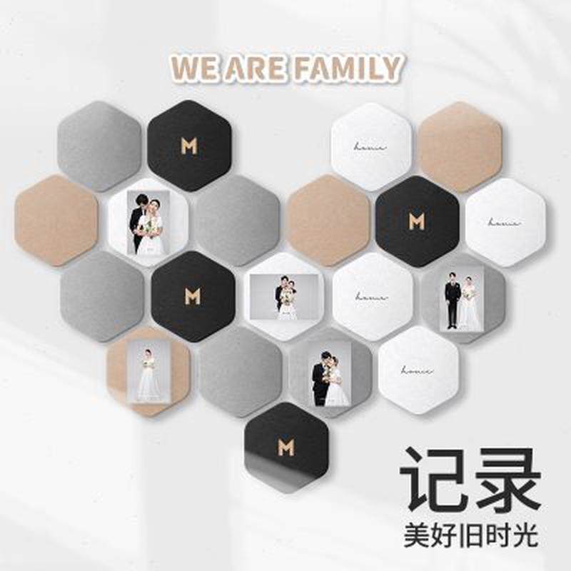 心形相框挂墙照片墙装饰免打孔客厅背景墙墙贴餐厅组相片墙