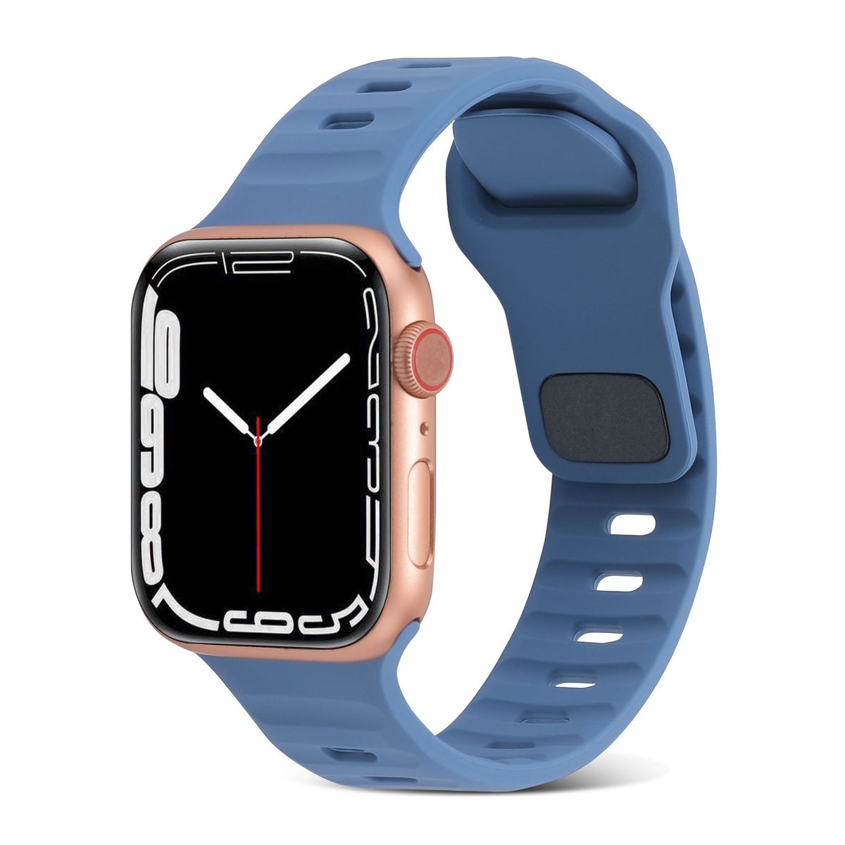 适用苹果表带方扣款横纹手表带硅胶iwatch苹果手表Ultra2运动表带
