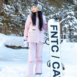新款滑雪服女套装小个子韩国单双板防风防水保暖夹棉工装滑雪冬季